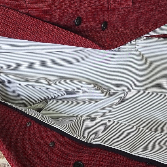 VERONICA BEARD Miller Double-breasted Herringbone Blazer In Burgandy Size 2 - Picture 7 of 8